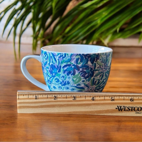 Lilly Pulitzer Blue Floral Ceramic Mug - Oversized xx, Lilly Cup - Picture 10 of 11